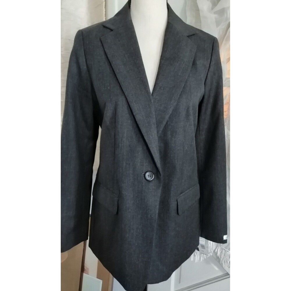NWT Pendleton Blazer Womens 8 Gray Wool Lightweight $228 Career Preppy
